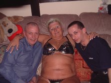 Granny has homemade sex at her home with 3 men